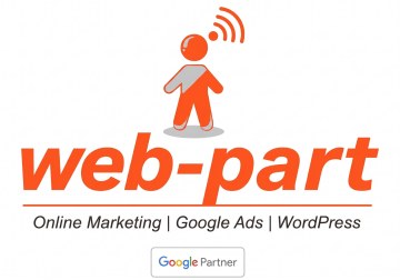 Logo von web-part: Online Marketing, Google Ads, WordPress, mit Google-Partner-Siegel